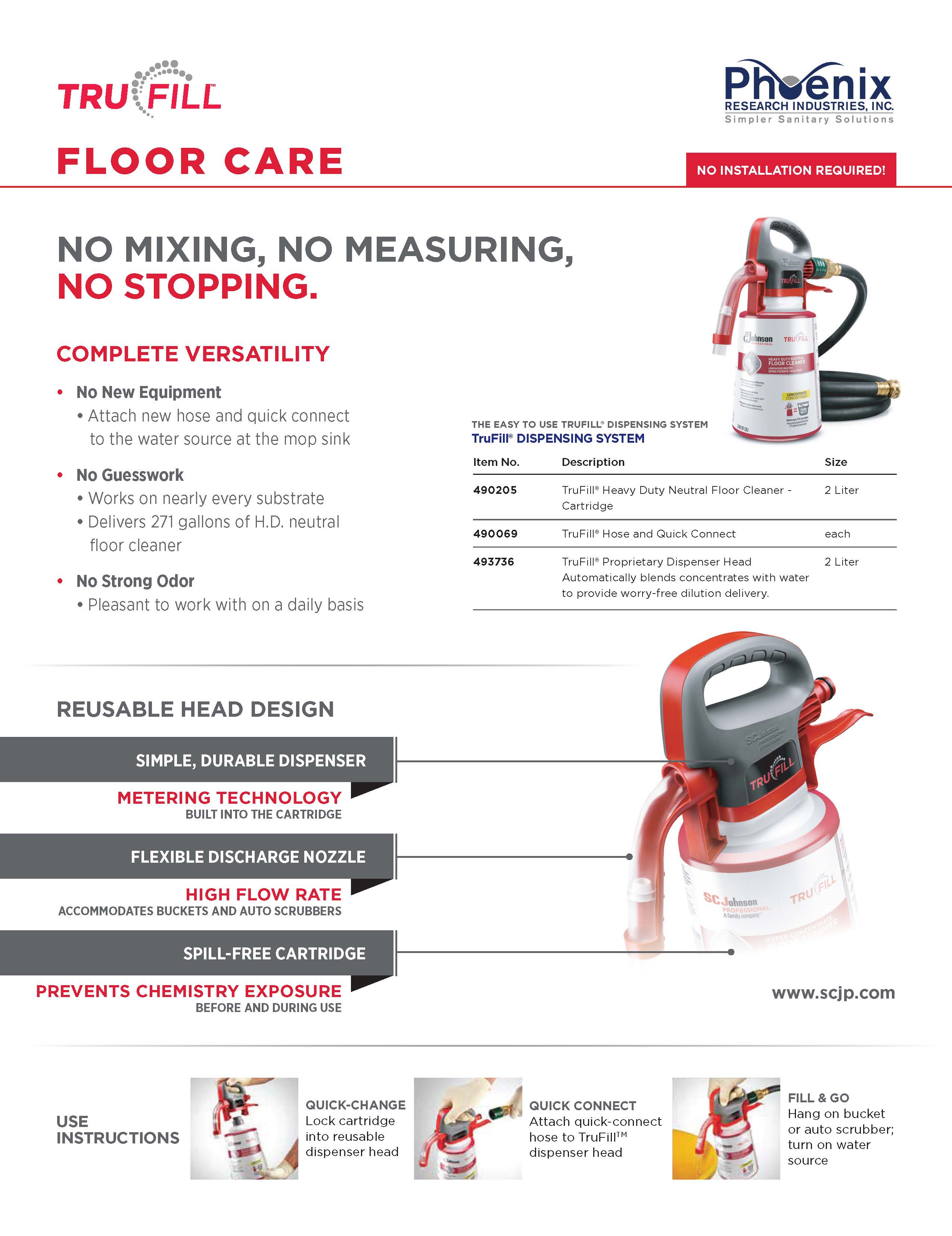 TruFill Floor Care Sales Sheet